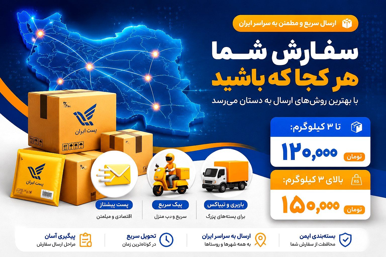 ارسال یک ساعت بعد از سفارش